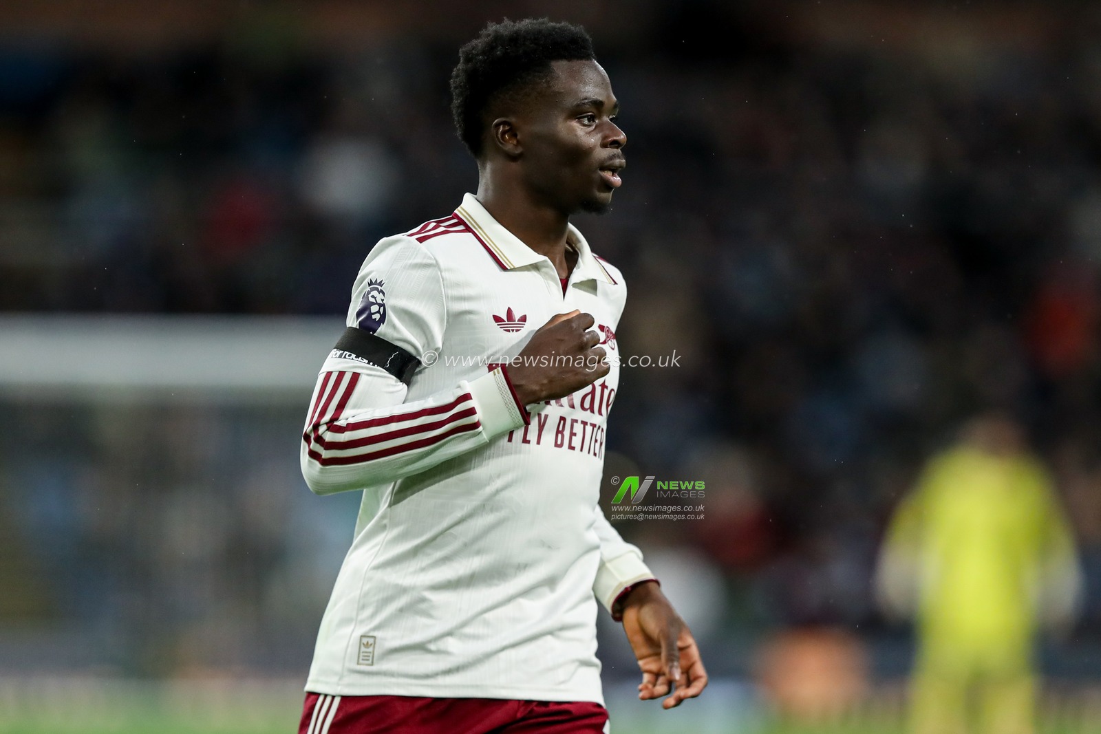 Bukayo Saka of Arsenal during the Premier League match Burnley vs Arsenal at Turf Moor, Burnley, United Kingdom, 1st November 2025

(Photo by Jorge Horsted/News Images)

*** GER AUT SUI OUT ***