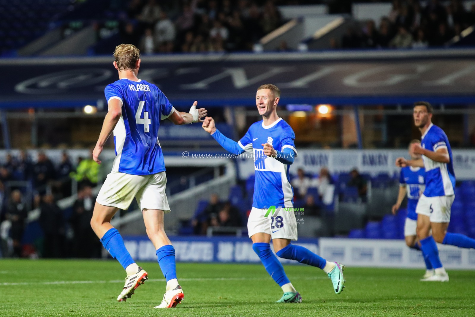 Christoph Klarer of Birmingham City celebrates his goal to make it 1-1 during the Bristol Street Motors Trophy match Birmingham City vs Walsall at St. Andrew's @ Knighthead Park, Birmingham, United Kingdom, 3rd September 2024

(Photo by Gareth Evans/News Images)
