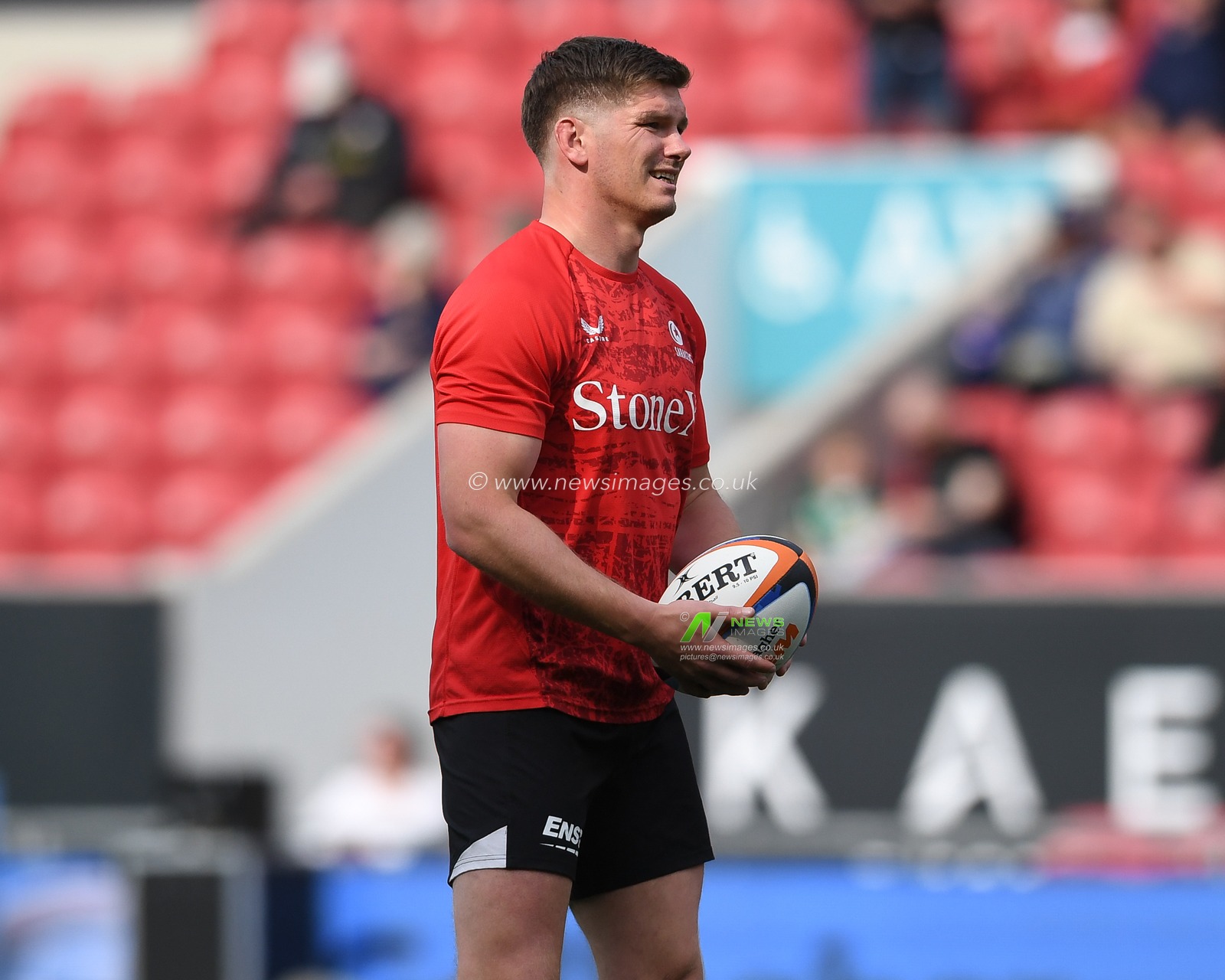 Owen Farrell of Saracens warming up during the Gallagher PREM match Bristol Bears vs Saracens at Ashton Gate, Bristol, United Kingdom on 09 May 2026

(Photo by Alex Williamson/News Images)