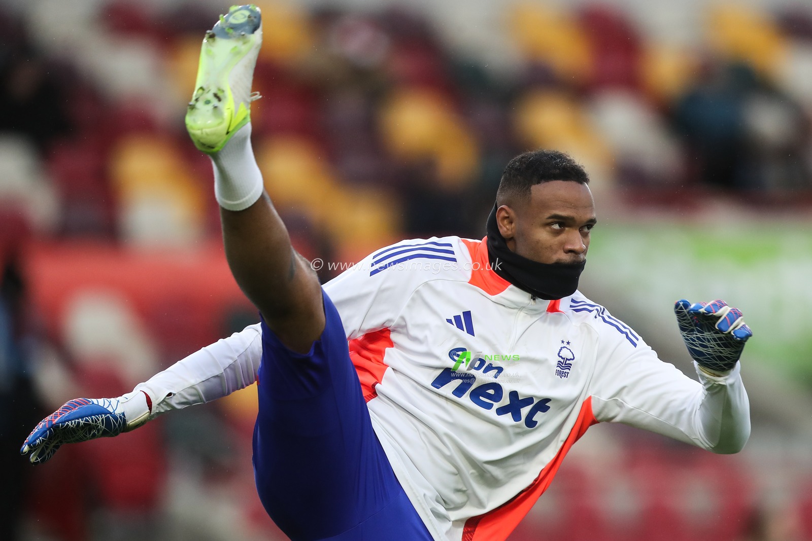 Carlos Miguel of Nottingham Forest during the pre-game warm up ahead of the Premier League match Brentford vs Nottingham Forest at The Gtech Community Stadium, London, United Kingdom, 21st December 2024

(Photo by Gareth Evans/News Images)