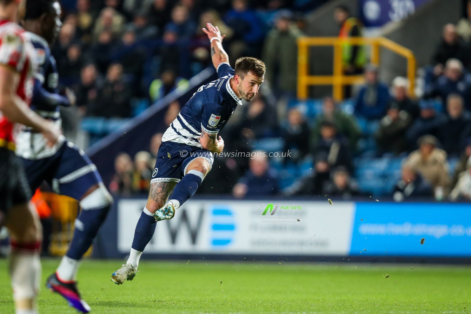 Joe Bryan of Millwall shoots during the Sky Bet Championship match Millwall vs Sheffield United at The Den, London, United Kingdom, 11th December 2024

(Photo by Izzy Poles/News Images)