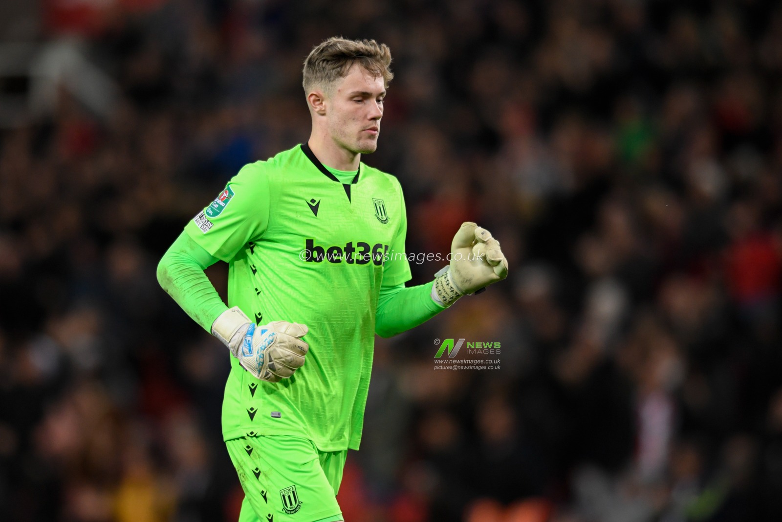 Joe Bursik #12 of Stoke City in action during the game