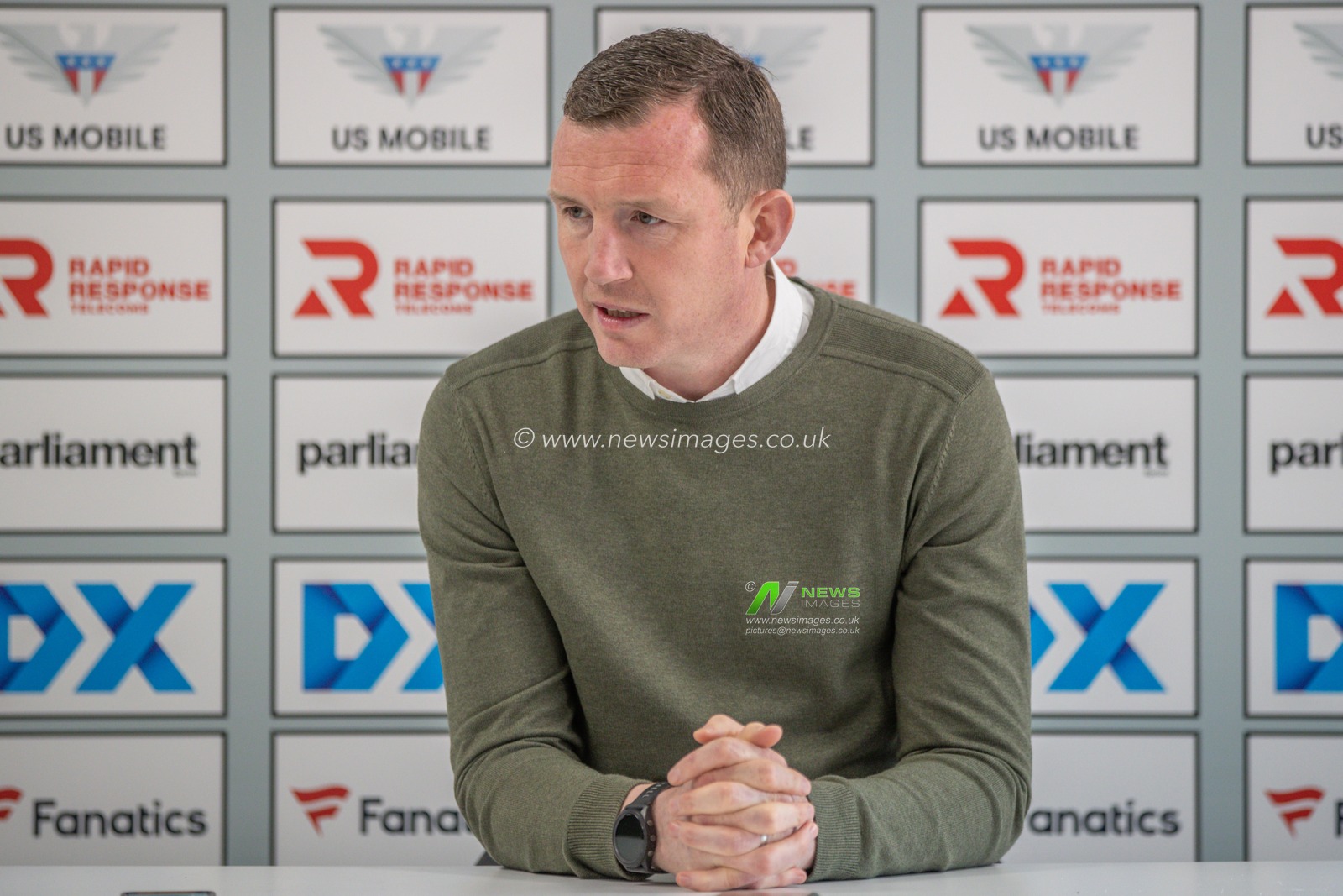 Neill Collins Head coach of Barnsley speaks in the post match press conference during the Sky Bet League 1 match Barnsley vs Reading at Oakwell, Barnsley, United Kingdom, 13th April 2024

(Photo by Alfie Cosgrove/News Images)