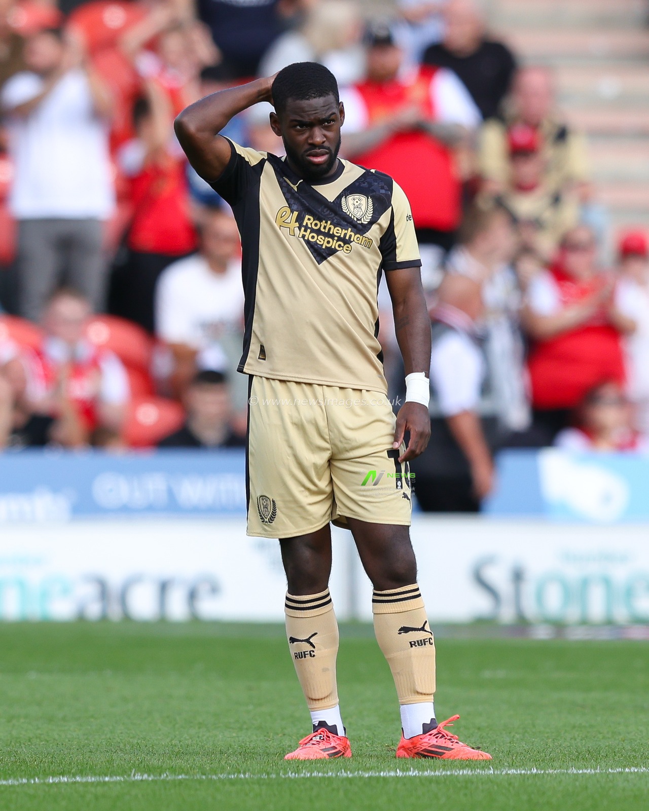 Dru Yearwood of Rotherham United during the Sky Bet League 1 match Doncaster Rovers vs Rotherham United at Eco-Power Stadium, Doncaster, United Kingdom, 30th August 2025

(Photo by Alex Roebuck/News Images)