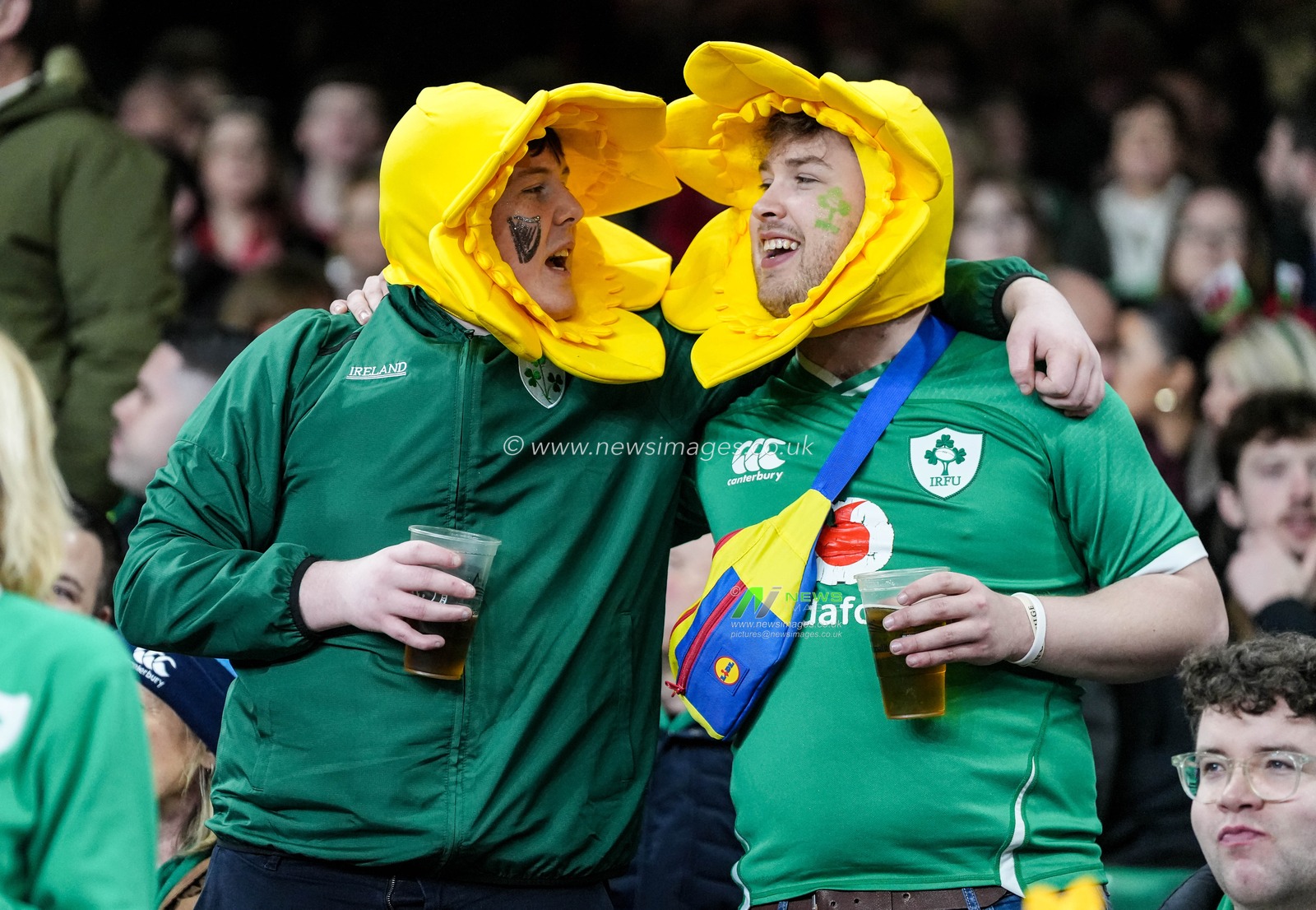 Irish fans during the 2025 Guinness 6 Nations match Wales vs Ireland at Principality Stadium, Cardiff, United Kingdom, 22nd February 2025

(Photo by Andrew Lewis/News Images)