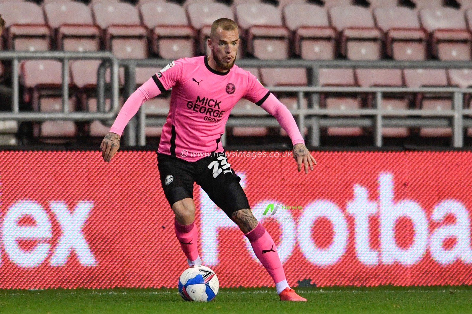 Joe Ward (23) of Peterborough United in action during the game